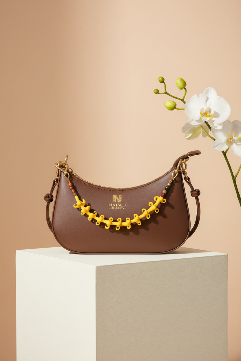 Nāpali Collective Yellow Lei Link Crossbody Studio Shot